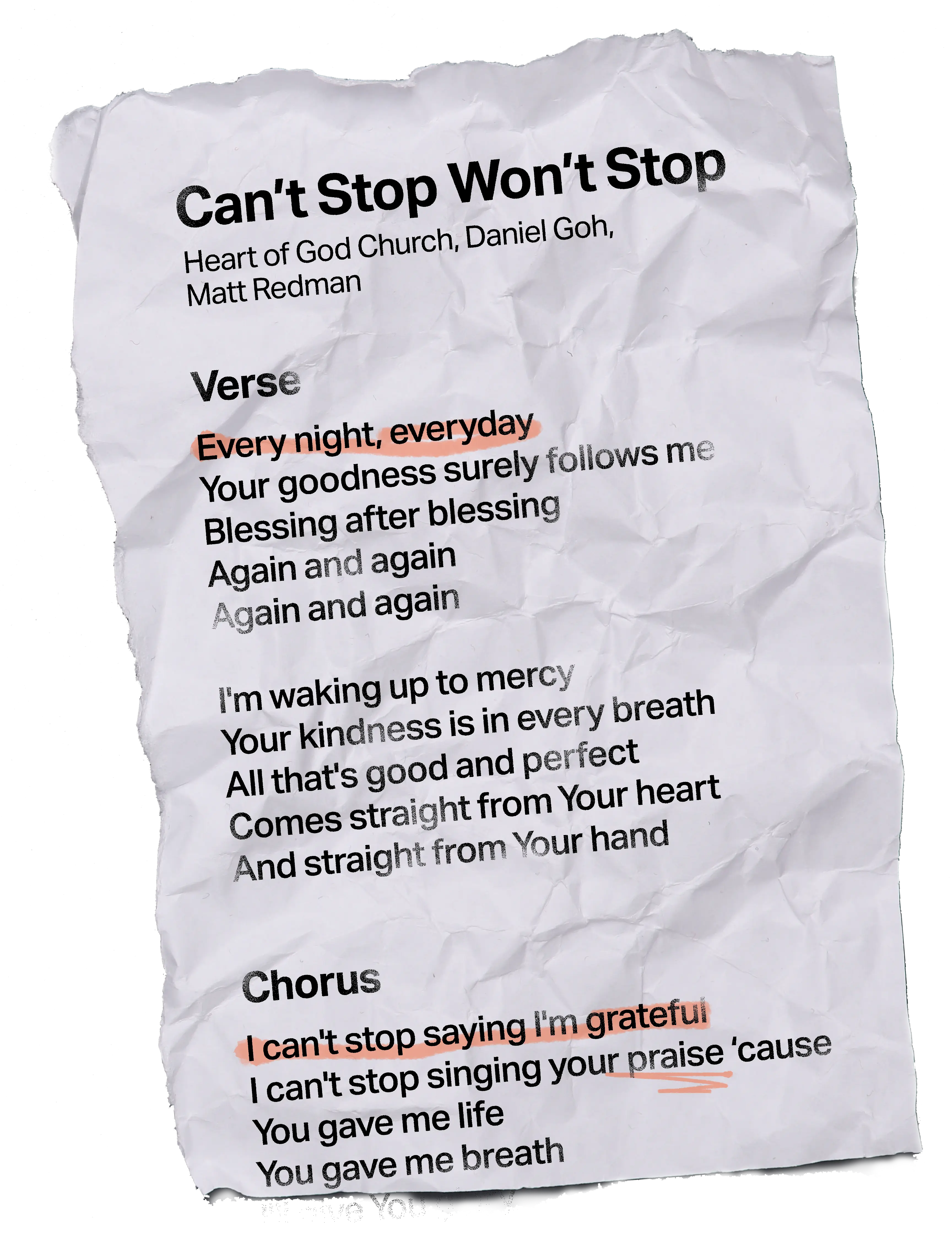 Can’t Stop Won’t Stop feat. Matt Redman and Heart of God Church Worship Lyrics